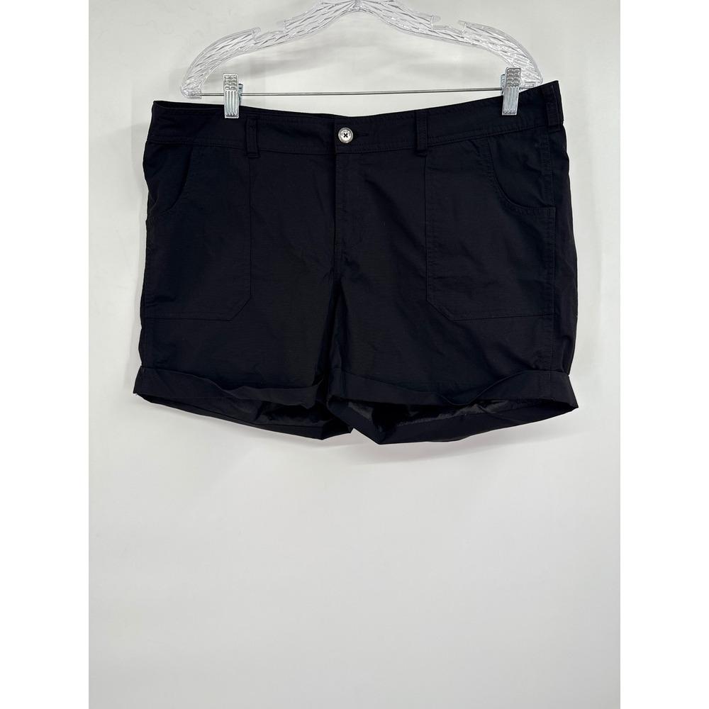The North Face Cuffed Nylon Outdoor Black Taupe Utility Shorts Size 16